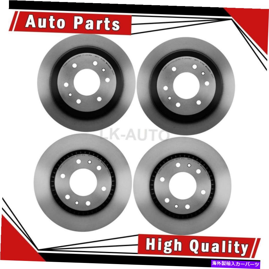 brake disc rotor Chevrolet Trailblazer 2006-2009用のディスクブレーキローターのブレンボフロントリア4 Brembo Front Rear 4 Of Disc Brake Rotors For Chevrolet Trailblazer 2006-2009【並行輸入品】