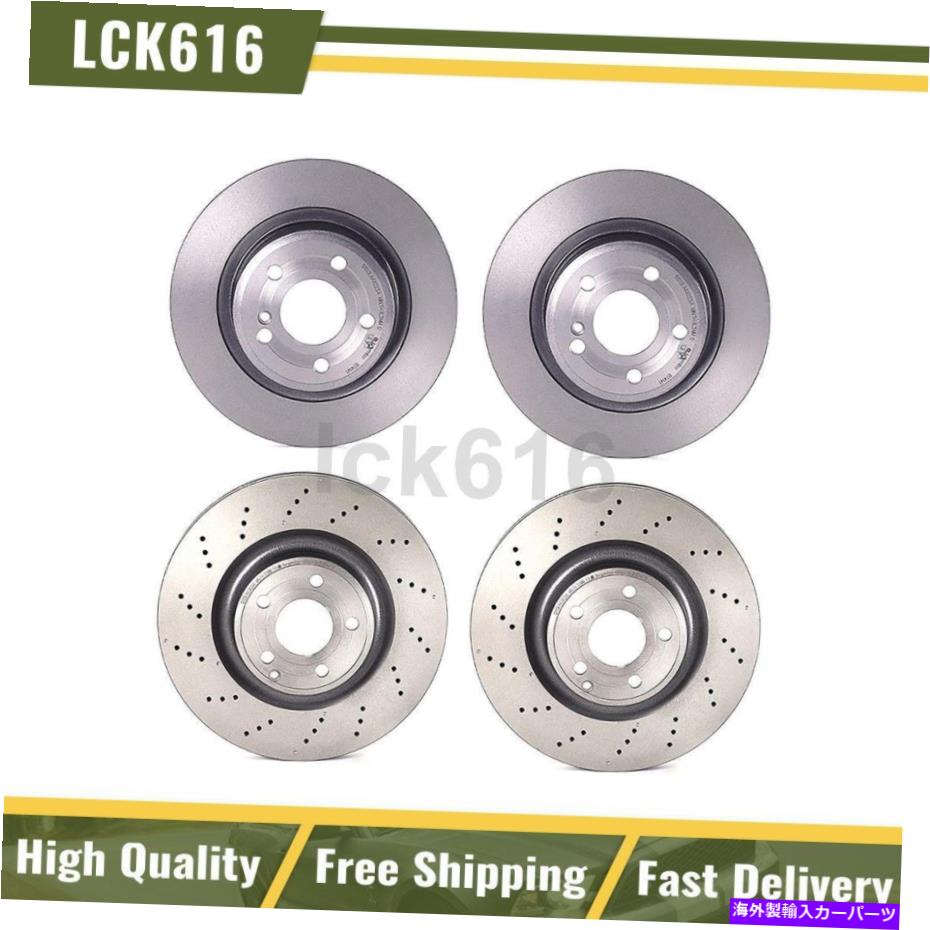 brake disc rotor 2012-2014の4のBrembo Brake RotorsフロントリアキットセットメルセデスベンツSLK250 Brembo Brake Rotors Front Rear Kit Set of 4 For 2012-2014 Mercedes-Benz SLK250【並行輸入品】