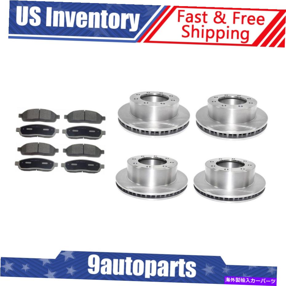 brake disc rotor 2000年から2003年のフォードエクスカーションフロント +リアブレーキローターとセラミックブレーキパッド For 2000-2003 Ford Excursion Front + Rear Brake Rotors & Ceramic Brake Pads【並行輸入品】