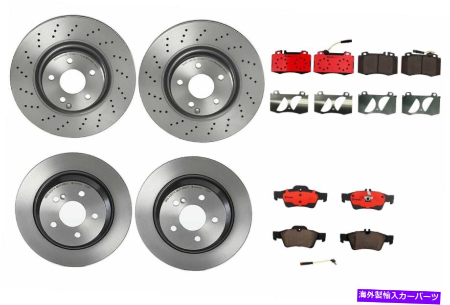 brake disc rotor ブレンボフロント＆リアフルブレーキキットディスクローターMB R230用セラミックパッドセンサー Brembo Front & Rear Full Brake Kit Disc Rotors Ceramic Pads Sensors For MB R230【並行輸入品】