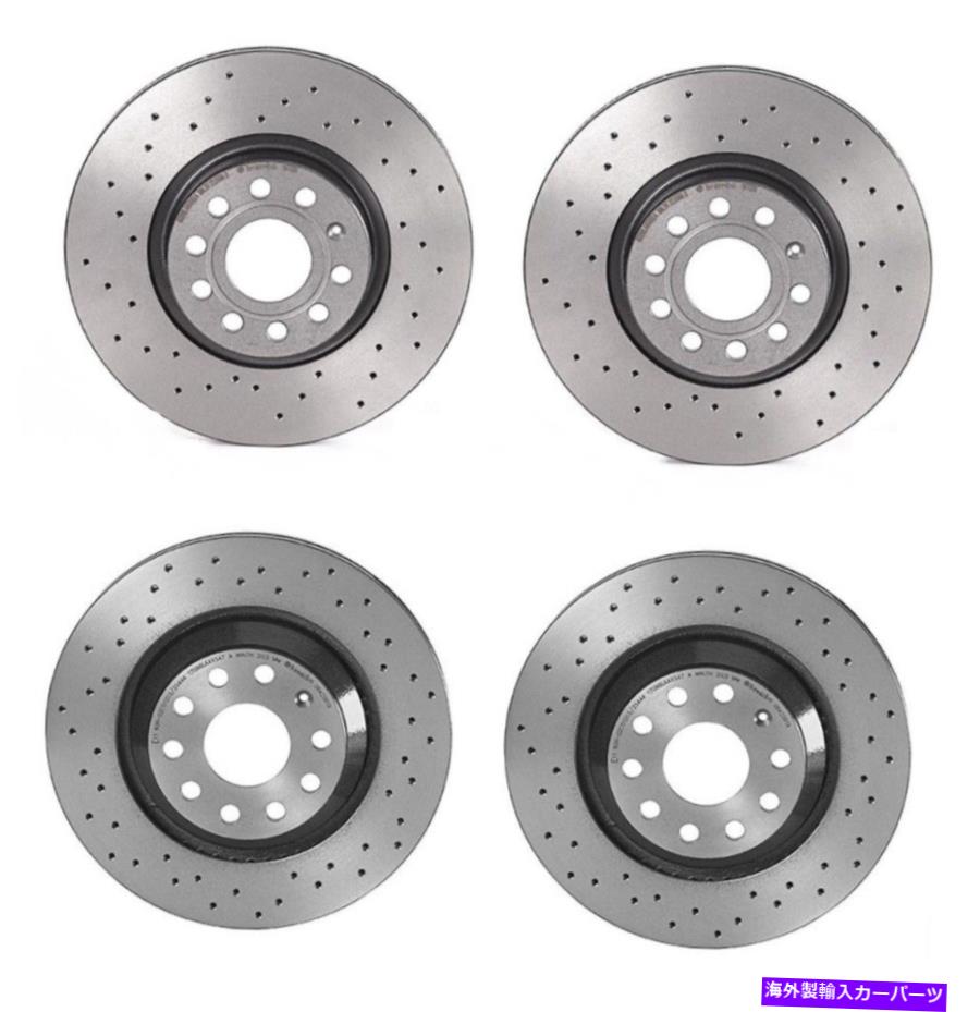 brake disc rotor brembo xtraフロント312mmとリア310mmドリルドブレーキディスクローターキットVWアウディ用 Brembo Xtra Front 312mm and Rear 310mm Drilled Brake Disc Rotors Kit For VW Audi【並行輸入品】