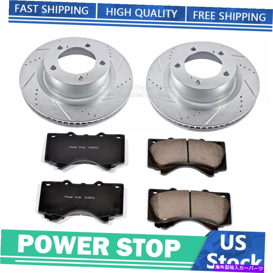 brake disc rotor 2008-2016トヨタセコイアフロントドリルスロットブレーキローターとセラミックパッド Fits 2008-2016 Toyota Sequoia Front Drilled Slotted Brake Rotors & Ceramic Pads【並行輸入品】|Us Custom Parts Shop USDM