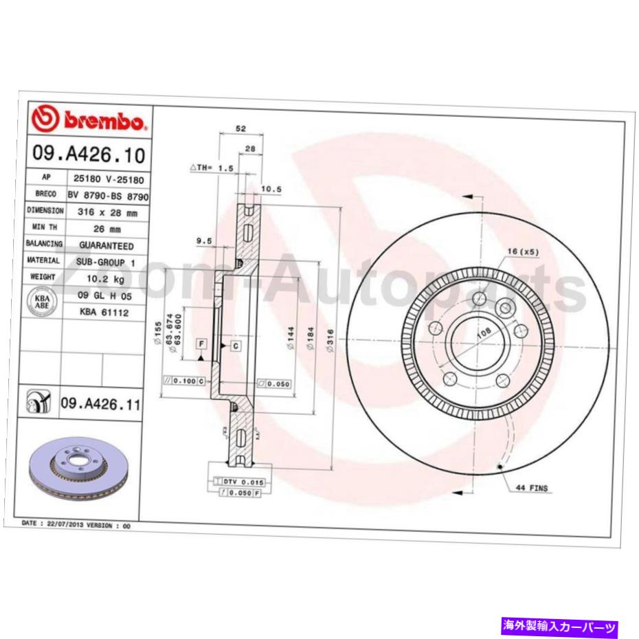 brake disc rotor ブレンボフロントリアブレーキローター完全セット4フィット2011-2018ボルボS60 Brembo Front Rear Brake Rotors Complete Set of 4 Fits 2011-2018 Volvo S60【並行輸入品】|Us Custom Parts Shop USDM