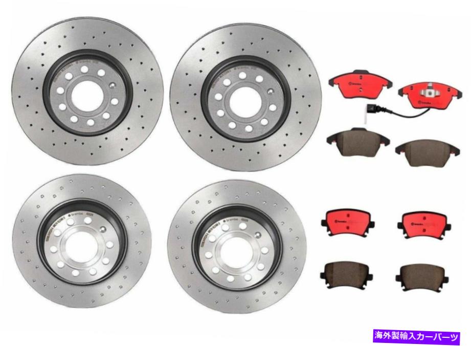 brake disc rotor フロントリアブレンボフルブレーキキットディスクロータードリルドリルドリルドリルa3 quattro Front Rear Brembo Full Brake Kit Disc Rotors Drilled Ceramic Pads For A3 Quattro【並行輸入品】