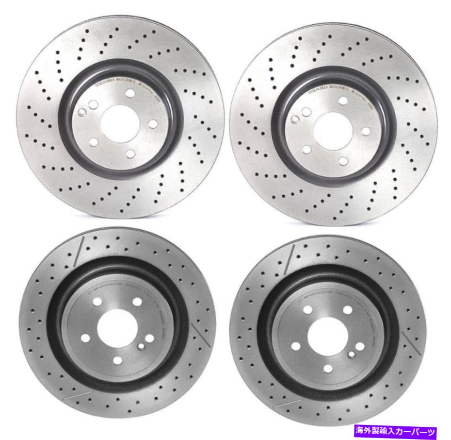 brake disc rotor MB R172 SLK55 AMG用のブレンボフロントおよびリアブレーキディスクロータードリルコーティングキット Brembo Front and Rear Brake Disc Rotors Drilled Coated Kit for MB R172 SLK55 AMG【並行輸入品】