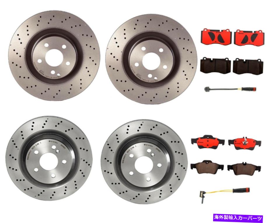 brake disc rotor ブレンボフロントリアブレーキキットディスクローターMB R230 SL550 SPORT PKG用セラミックパッド Brembo Front Rear Brake Kit Disc Rotors Ceramic Pads For MB R230 SL550 Sport Pkg【並行輸入品】