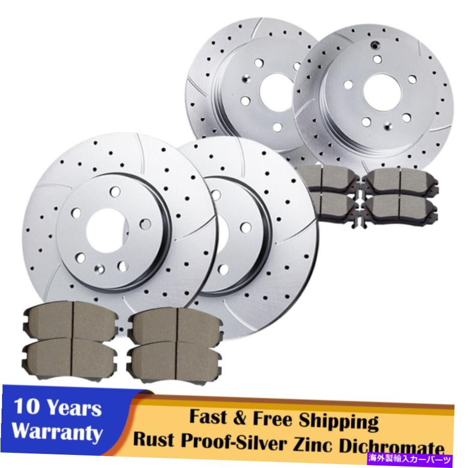 brake disc rotor GMC地形用のフロントリアローターディスクとブレーキパッドシボレーequinoxブレーキ Front Rear Rotors Disc and Brake Pads for GMC Terrain Chevrolet Equinox Brakes【並行輸入品】