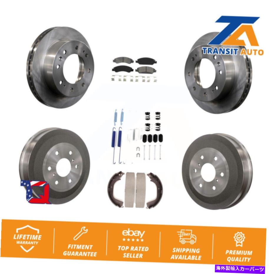 brake disc rotor フロントリアディスクブレーキローターセミメタルパッドとドラムキット（7pc） Front Rear Disc Brake Rotors Semi-Metallic Pads And Drum Kit (7Pc) For【並行輸入品】