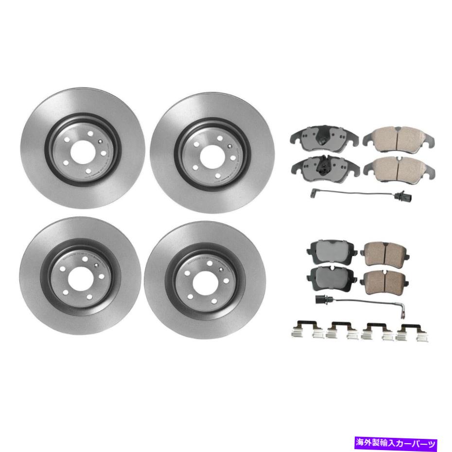 brake disc rotor アケボノフロントリアブレーキキットアウディA6 A7 Quattroターボチャージ用ユーロパッドローター Akebono Front Rear Brake Kit Euro Pad Rotors For Audi A6 A7 Quattro Turbocharged【並行輸入品】