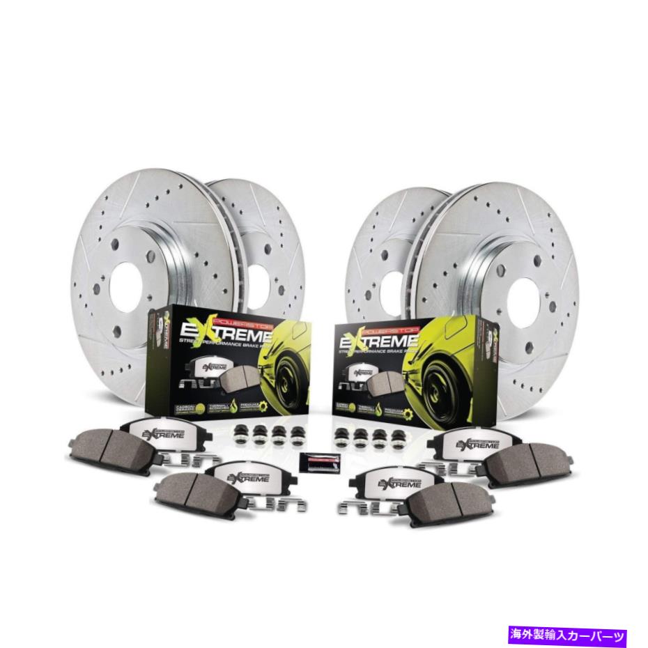 brake disc rotor パワーストップK114-26フロントおよびリアZ26カーボンファイバーブレーキパッドdriled＆... Power Stop K114-26 Front and Rear Z26 Carbon Fiber Brake Pads with Drilled & ...【並行輸入品】