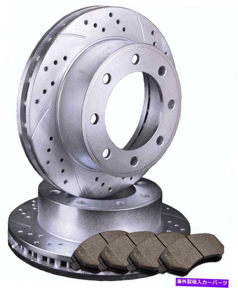 brake disc rotor ダブルドリル/スロット付きプレミアムローターとセラミックパッドATL053797 Double Drilled/Slotted Premium Rotors & Ceramic Pads ATL053797【並行輸入品】
