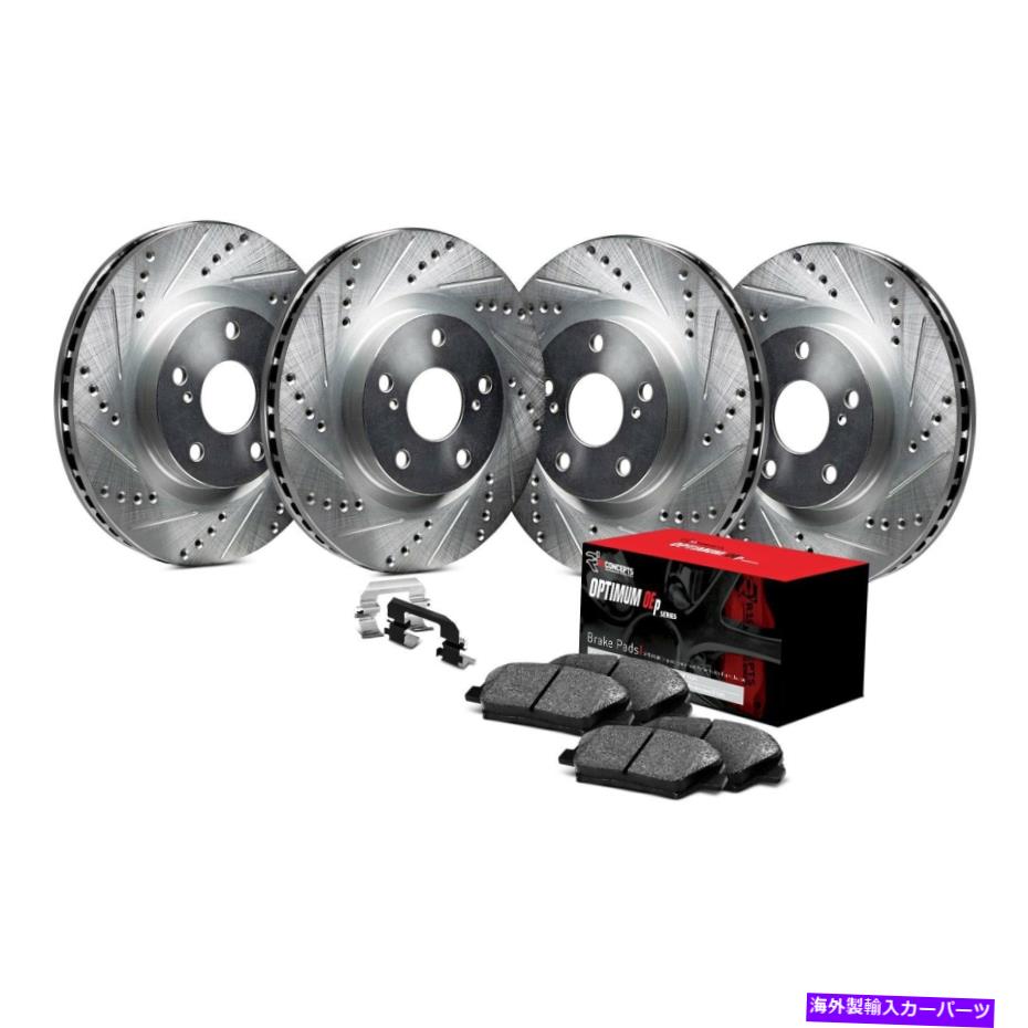 brake disc rotor 三菱ランサー08-17ブレーキキットエリーンシリーズドリル＆スロットフロント＆ For Mitsubishi Lancer 08-17 Brake Kit eLINE Series Drilled & Slotted Front &【並行輸入品】