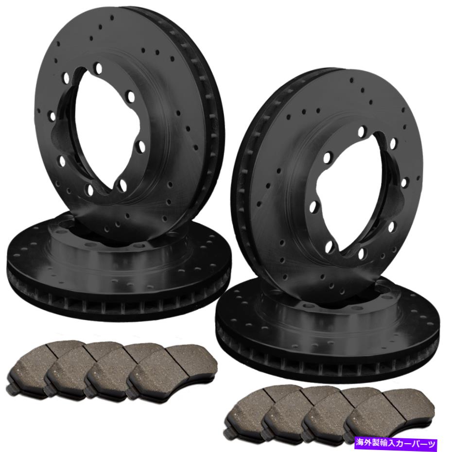 brake disc rotor [フロントとリア] 4掘削されたパフォーマンスブレーキローター+8セラミックパッドATL049915 [FRONT & REAR] 4 DRILLED ONLY PERFORMANCE BRAKE ROTORS +8 CERAMIC PADS ATL049915【並行輸入品】