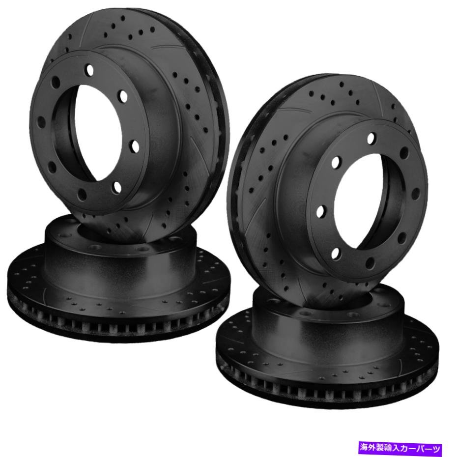 brake disc rotor [フロント＆リアセット]ダブルドリルとスロット付きパフォーマンスブレーキローターATL047553 [FRONT & REAR SET] DOUBLE DRILLED & SLOTTED PERFORMANCE BRAKE ROTORS ATL047553【並行輸入品】