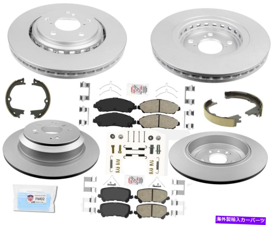 brake disc rotor 2019-2021ホンダパスポートのコーティングディスクブレーキローターパッドハードウェアパーキングフィット Coated Disc Brake Rotors Pads Hardware Parking Fits For 2019-2021 Honda Passport【並行輸入品】