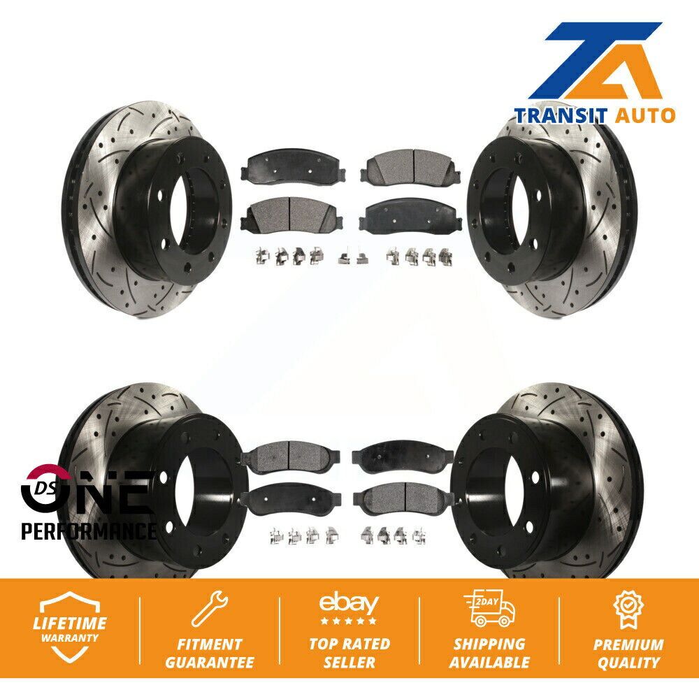 brake disc rotor Ford F-250 Super 4WD用のフロントリアドリルスロットブレーキローターセミメタリックパッドキット Front Rear Drill Slot Brake Rotor Semi-Metallic Pad Kit For Ford F-250 Super 4WD【並行輸入品】｜Us Custom Parts Shop USDM