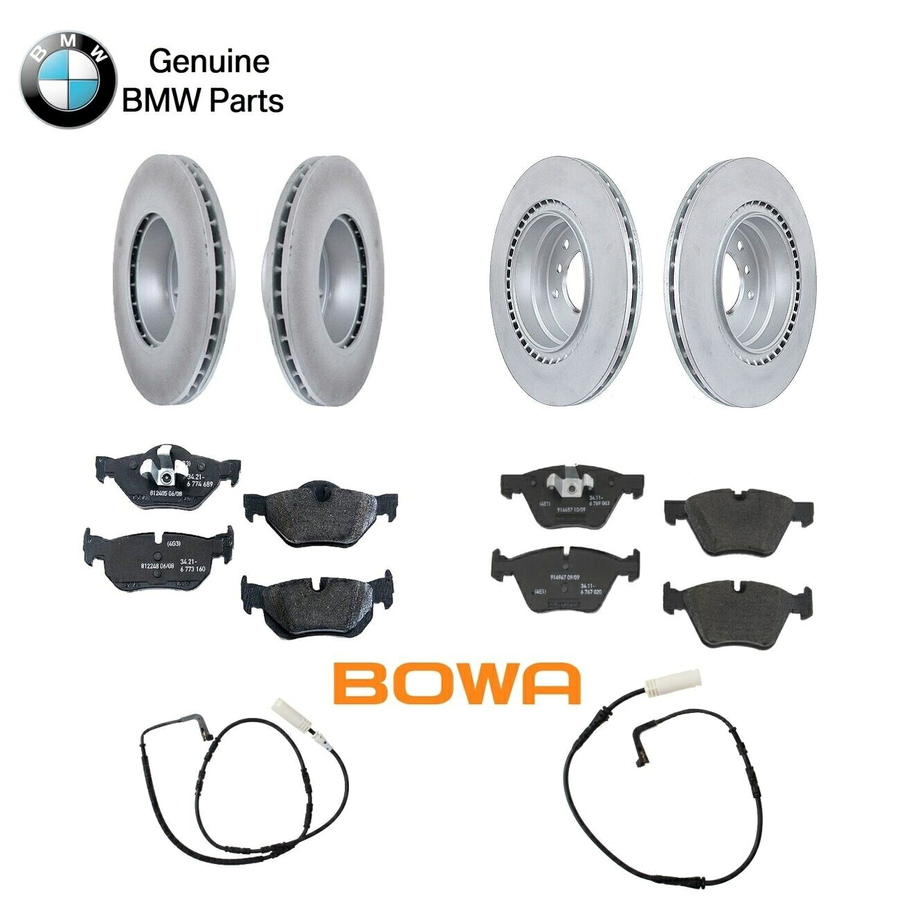 brake disc rotor BMW E90 320I 2008 For Front+Lear Disc Brake Rotor Kit w/ Pads＆Sensors本物 For BMW E90 320i 2008 Front+Rear Disc Brake Rotor Kit w/ Pads & Sensors Genuine【並行輸入品】