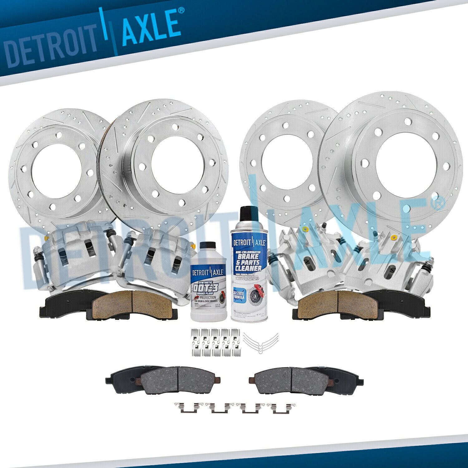 brake disc rotor 4WDフロントリアドリルローターローターキャリパー2000-2004 F-250スーパーデューティ用 4WD Front Rear Drilled Rotors Calipers Brake Pads for 2000-2004 F-250 Super Duty【並行輸入品】｜Us Custom Parts Shop USDM