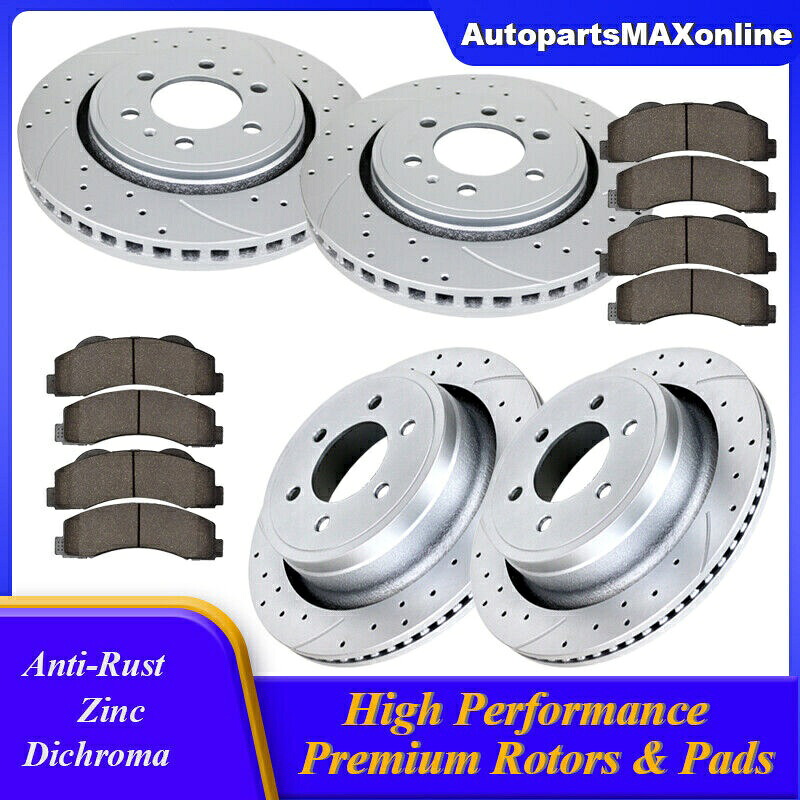 brake disc rotor 6ラグ2010-2011 Ford F-150ディスクブレーキキット用のフロントリアブレーキローターブレーキパッド Front Rear Brake Rotors Brake Pads for 6 Lug 2010-2011 Ford F-150 Disc Brake Kit【並行輸入品】