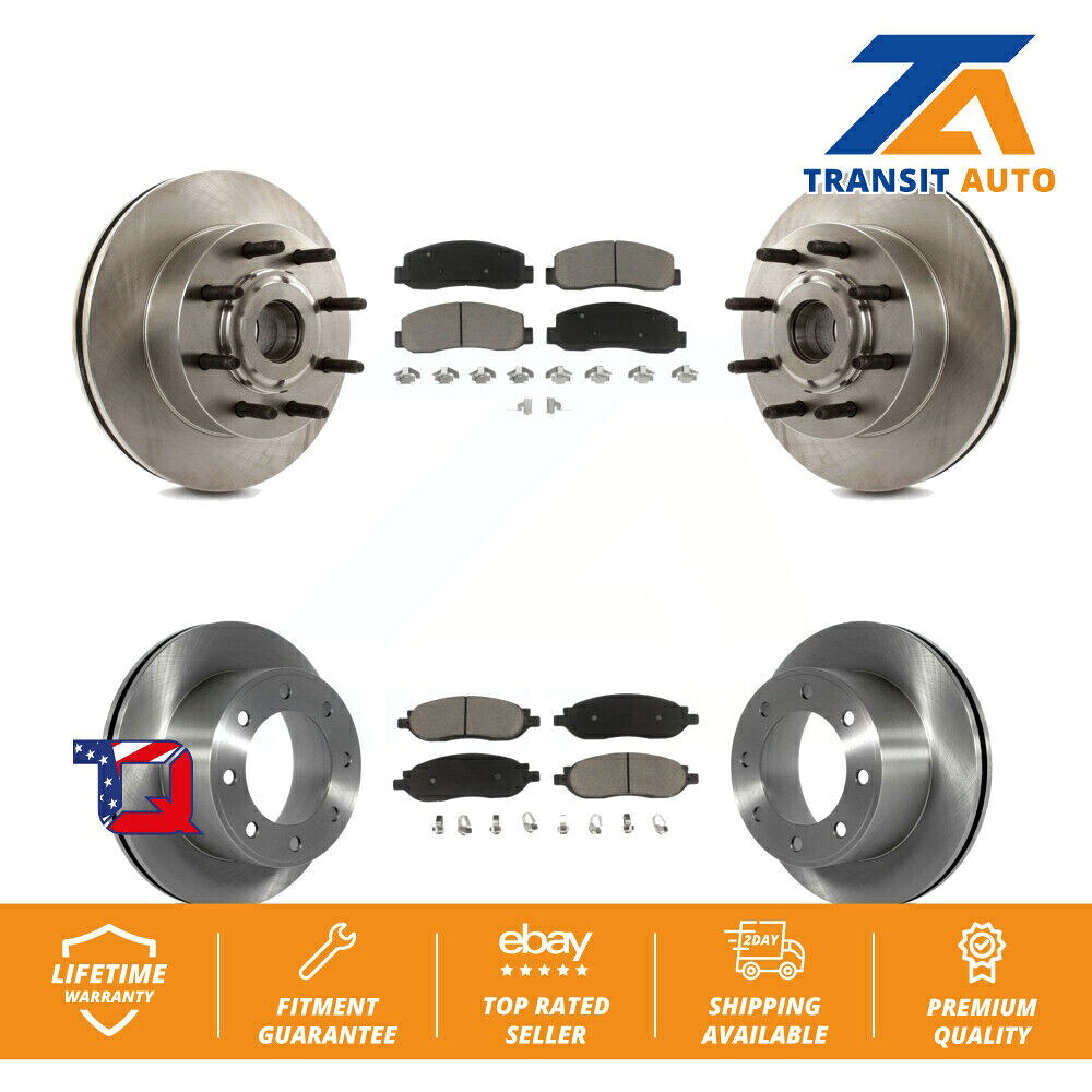brake disc rotor フォードF-250スーパーデューティF-350 RWD用のフロントリアディスクブレーキローターセラミックパッドキット Front Rear Disc Brake Rotors Ceramic Pad Kit For Ford F-250 Super Duty F-350 RWD【並行輸入品】