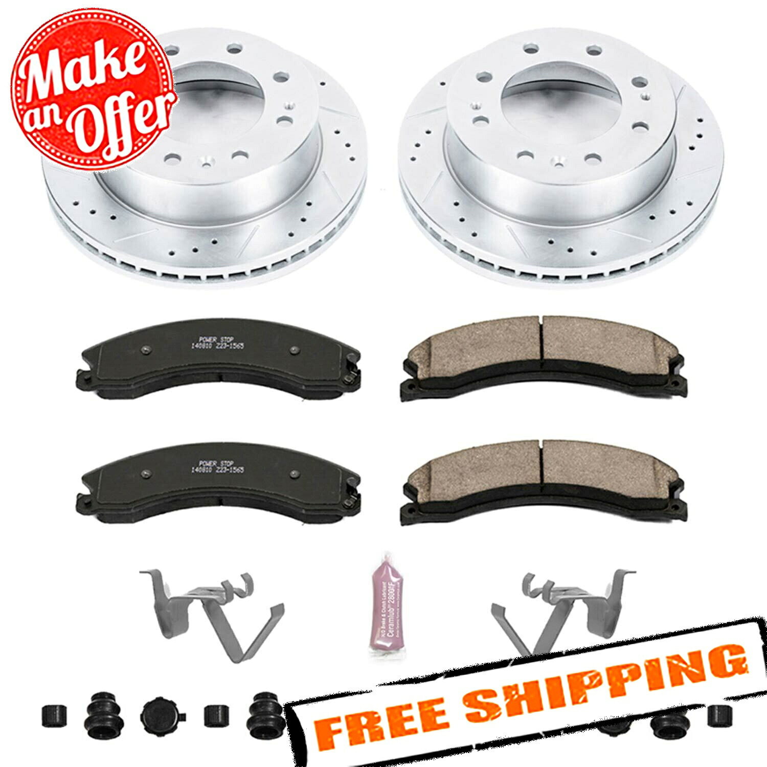 brake disc rotor パワーストップ1-12-19シボレーシルバラード3500 HDのZ23 Evolution Brake Kitをクリックする Power Stop 1-Click Z23 Evolution Brake Kit for 12-19 Chevy Silverado 3500 HD【並行輸入品】