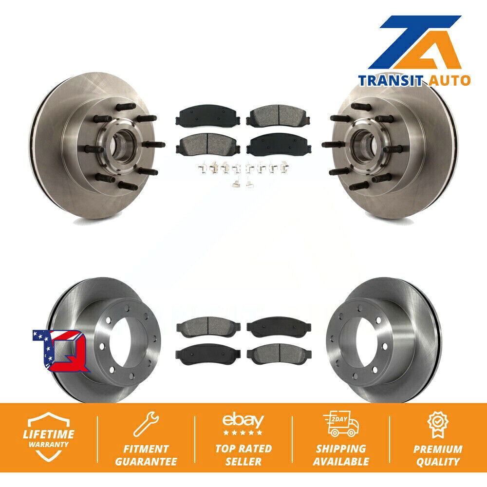 brake disc rotor フォードF-250スーパーデューティF-350 RWD用のフロントリアブレーキローターセミメタルパッドキット Front Rear Brake Rotor Semi-Metallic Pad Kit For Ford F-250 Super Duty F-350 RWD【並行輸入品】