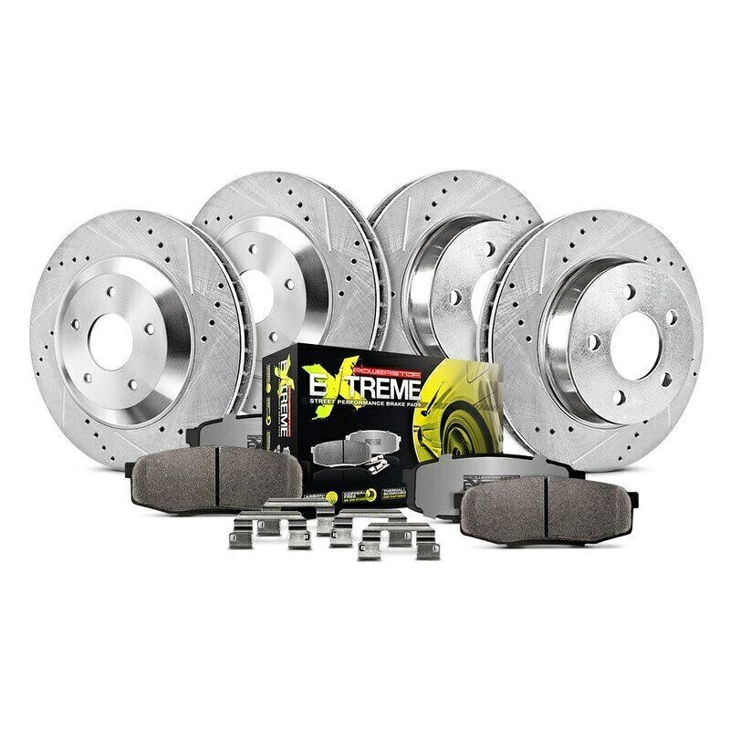 brake disc rotor パワーストップ1クリックストリートウォリアーZ26ドリルとスロット付きフロント＆リアブレーキキット Power Stop 1-Click Street Warrior Z26 Drilled & Slotted Front & Rear Brake Kit【並行輸入品】