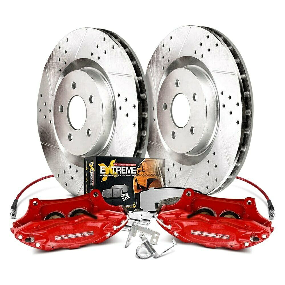 brake disc rotor ビッグブレーキキットパワーストップ1クリックエクストリームZ36トラックと牽引掘削＆スロットフロント Big Brake Kit Power Stop 1-Click Extreme Z36 Truck & Tow Drilled & Slotted Front【並行輸入品】