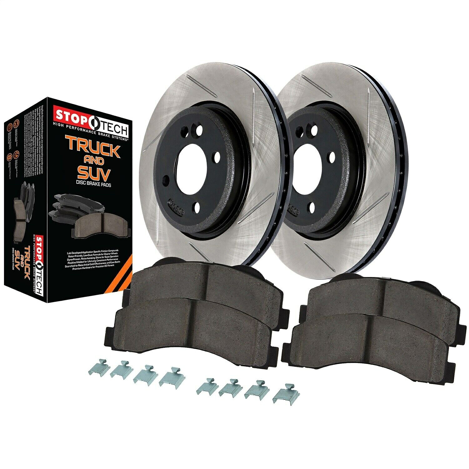 brake disc rotor STOPTECH 970.65045トラックパフォーマンス-2ホイールディスクブレーキキット付きローター付きローター付き StopTech 970.65045 Truck Performance-2 Wheel Disc Brake Kit w/Slotted Rotors【並行輸入品】