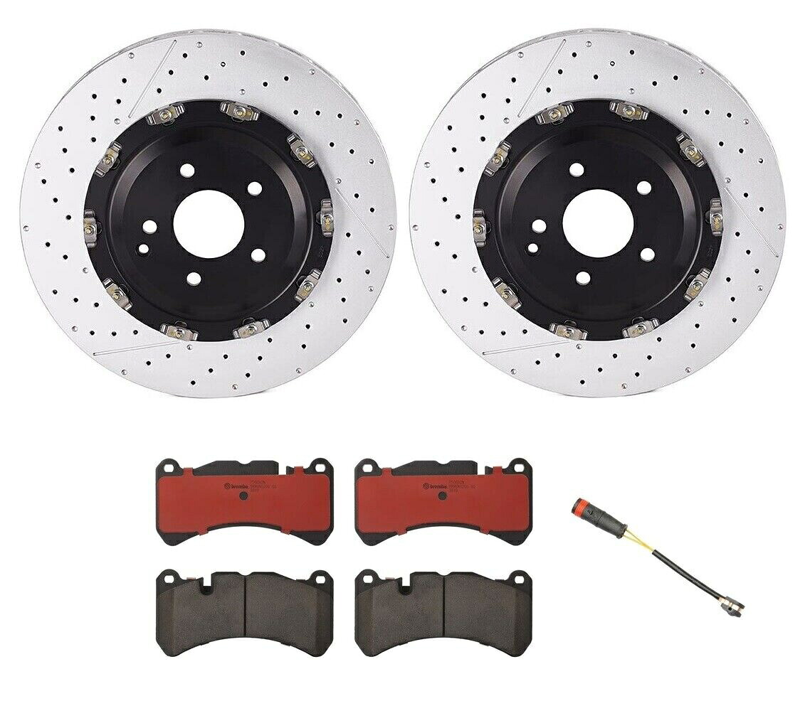 brake disc rotor BREMBOフロントブレーキキットフローティングディスクローターベンツA209 CLK63 AMG用セラミックパッド Brembo Front Brake Kit Floating Disc Rotors Ceramic Pads For Benz A209 CLK63 AMG【並行輸入品】