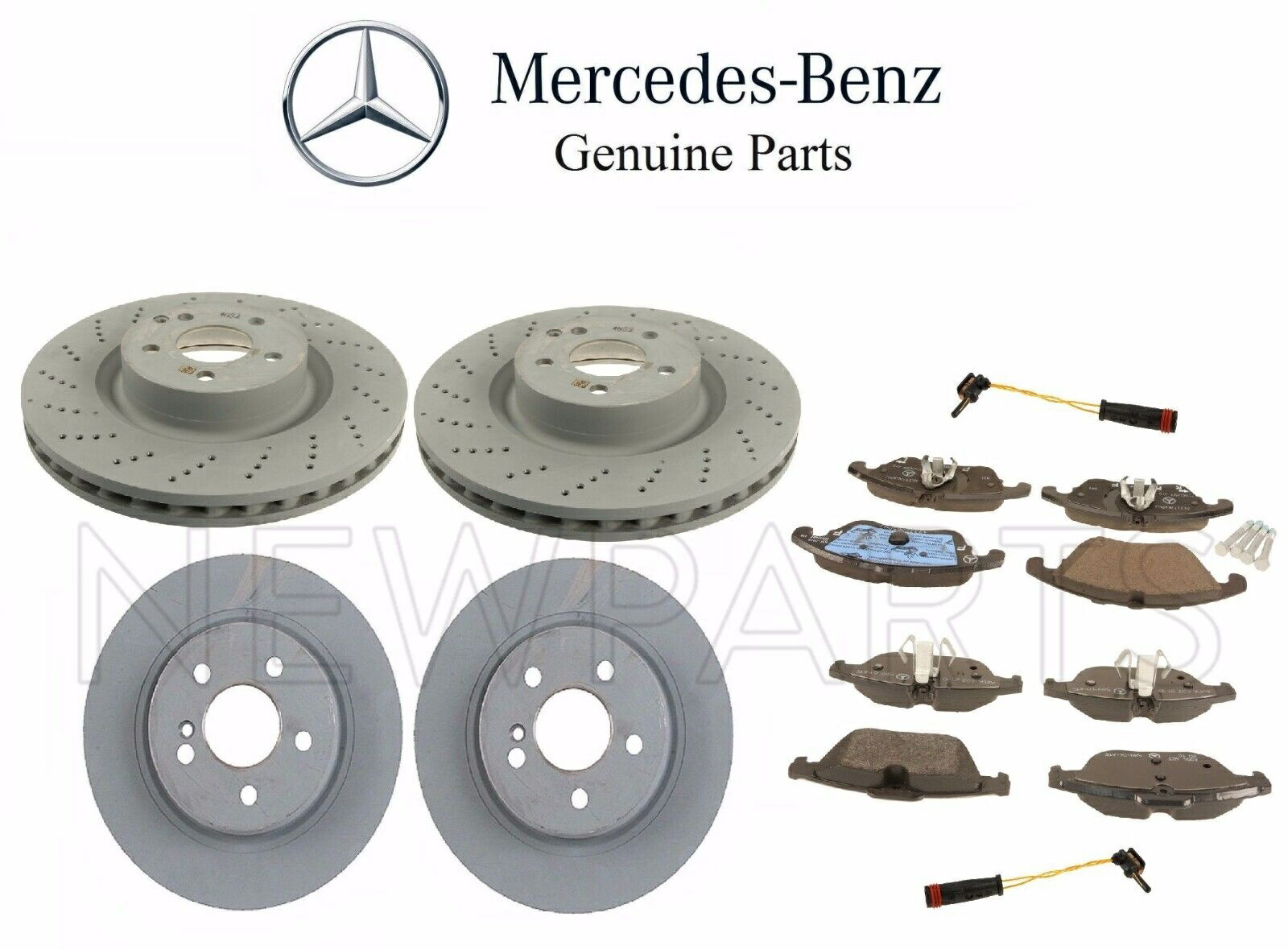 brake disc rotor メルセデス用W207 W212 E550フロント＆リアブレーキディスクローター付きパッドとセンサーOES For Mercedes W207 W212 E550 Front & Rear Brake Disc Rotors w/ Pads & Sensors OES【並行輸入品】