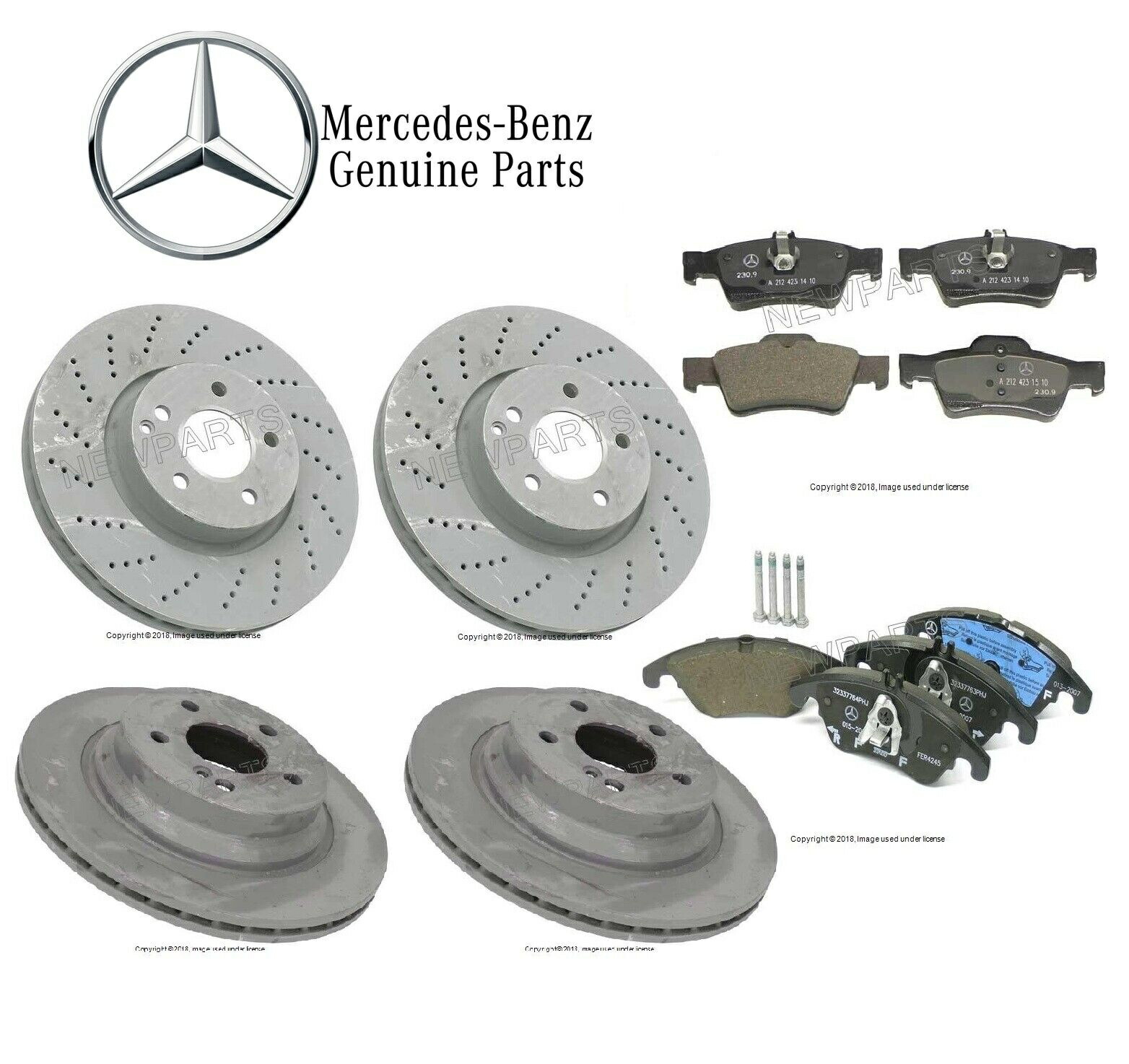 brake disc rotor メルセデス用W204 W212 C350 E350完全なブレーキパッドローターベントキット本物 For Mercedes W204 W212 C350 E350 Complete Brake Pads Rotors Vented Kit Genuine【並行輸入品】