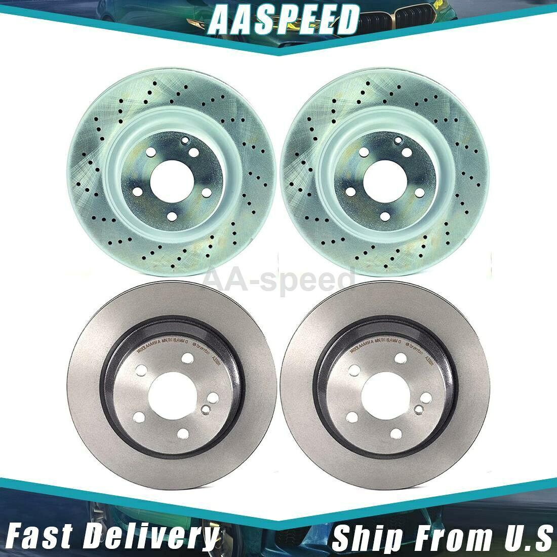brake disc rotor 2006年から2009年のE350 4xディスクブレーキローターフロントリアブレンボ For 2006-2009 E350 4X Disc Brake Rotor Front Rear Brembo【並行輸入品】