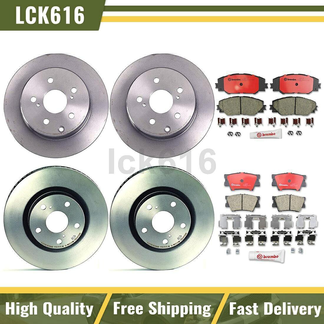 brake disc rotor 2009年から2012年のトヨタRAV4のフロントブレンボブレーキキットパッドとローターリア Front Brembo Brake Kit pads and rotors Rear For 2009-2012 Toyota RAV4【並行輸入品】|Us Custom Parts Shop USDM