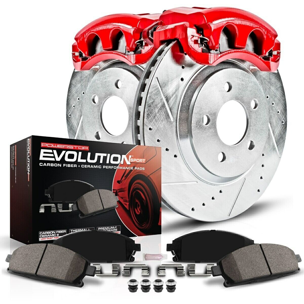 brake disc rotor KC1992 PowerStop 2ホイールセットブレーキディスクとキャリパーキットフロント新しいシボレー KC1992 Powerstop 2-Wheel Set Brake Disc and Caliper Kits Front New for Chevy【並行輸入品】