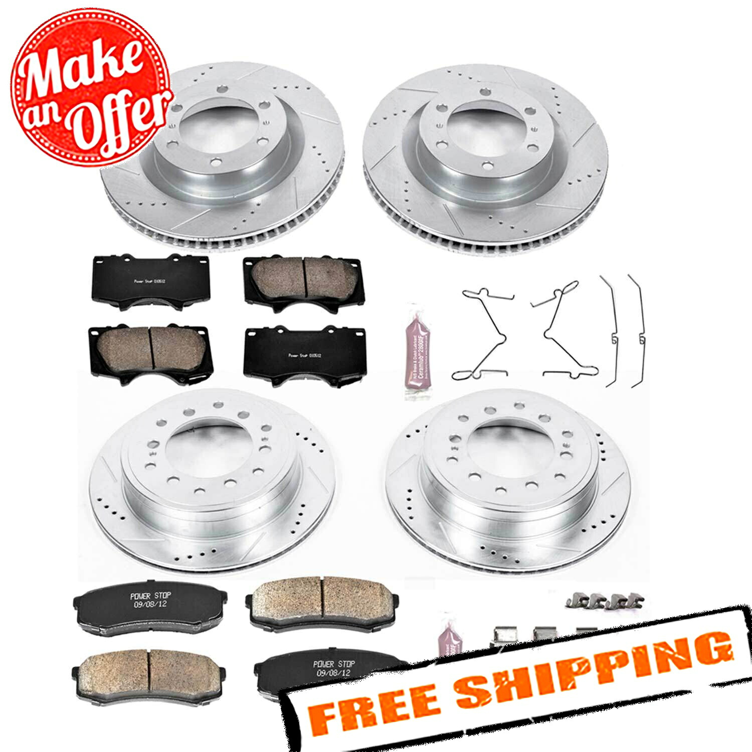brake disc rotor パワーストップK5874 1クリックZ23エボリューションスポーツブレーキキット10-19トヨタ4ランナー Power Stop K5874 1-Click Z23 Evolution Sport Brake Kit for 10-19 Toyota 4Runner【並行輸入品】