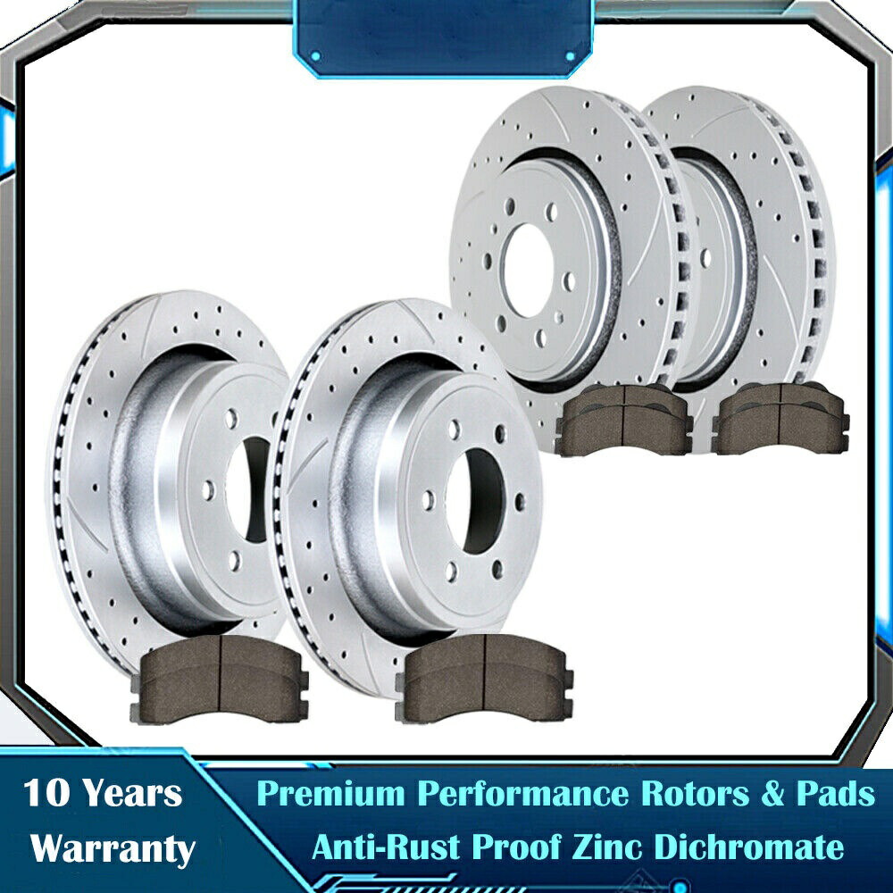 brake disc rotor 2012-2020 Ford F-150 6ラグフロントリアドリルドローターブレーキセラミックパッドキット For 2012-2020 Ford F-150 6 Lugs Front Rear Drilled Rotors Brake Ceramic Pads Kit【並行輸入品】