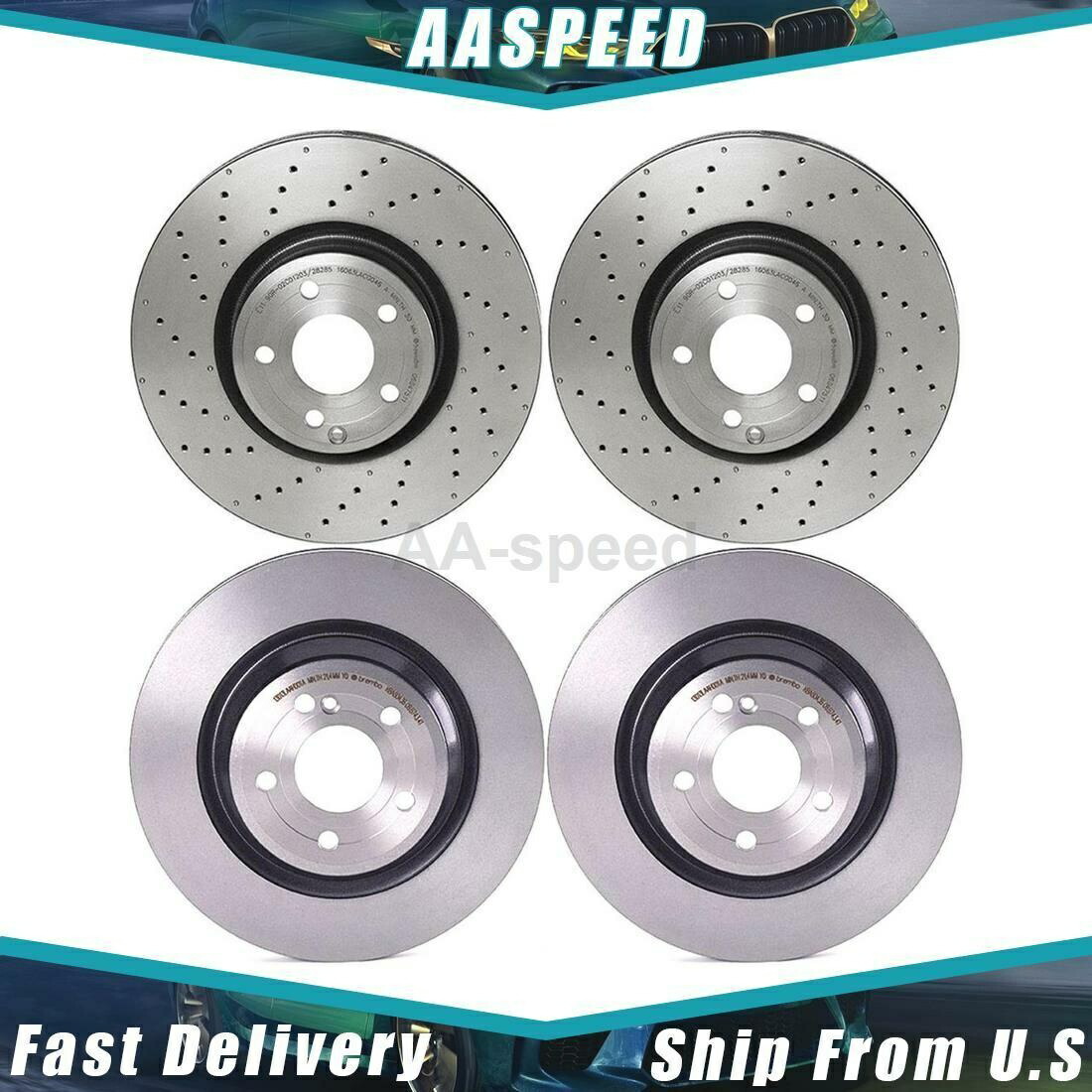 brake disc rotor 2013-2018のメルセデスベンツ4xフロントリアディスクブレーキローターブレンボ For 2013-2018 Mercedes-Benz 4X Front Rear Disc Brake Rotor Brembo【並行輸入品】