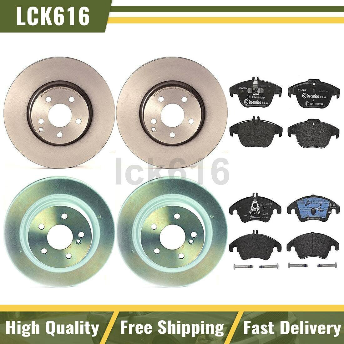 brake disc rotor 2013年から2014年のメルセデスベンツC300のブレンボブレーキパッドとローターフロントリア Brembo brake pads and rotors Front Rear For 2013-2014 Mercedes-Benz C300【並行輸入品】