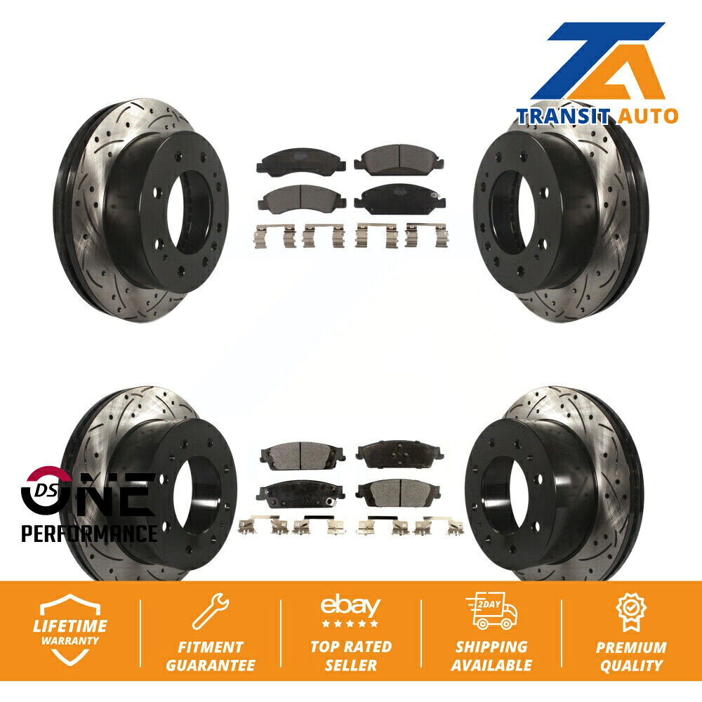 brake disc rotor シボレー郊外用のフロントリアドリルスロットディスクブレーキローターセラミックパッドキット Front Rear Drilled Slot Disc Brake Rotors Ceramic Pad Kit For Chevrolet Suburban【並行輸入品】 106,865円
