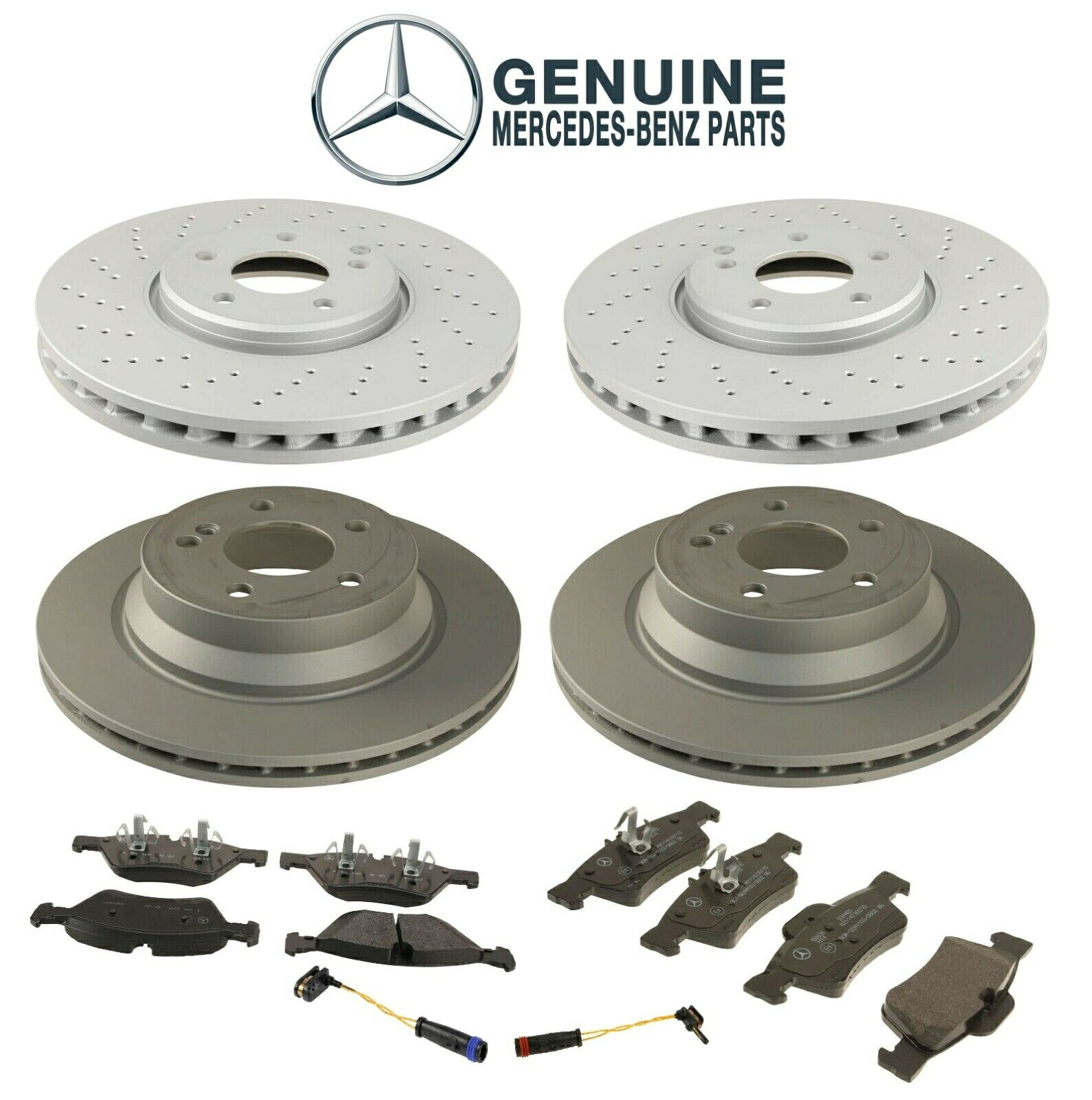 brake disc rotor メルセデスW211 E350用の本物のフロント&リアディスクブレーキローターパッドとセンサーキット Genuine Front & Rear Disc Brake Rotors Pads & Sensors Kit For Mercedes W211 E350【並行輸入品】|Us Custom Parts Shop USDM