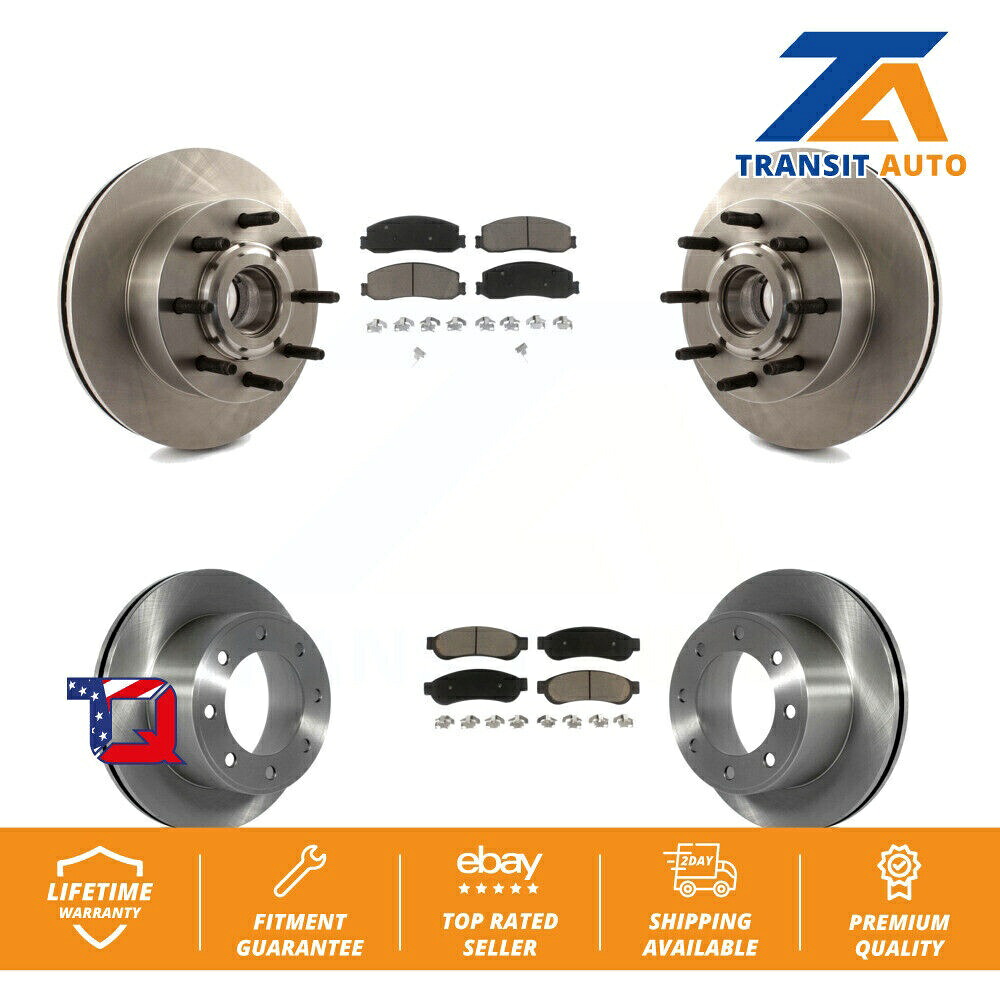 brake disc rotor フォードF-250スーパーデューティF-350 RWD用のフロントリアディスクブレーキローターセラミックパッドキット Front Rear Disc Brake Rotors Ceramic Pad Kit For Ford F-250 Super Duty F-350 RWD【並行輸入品】