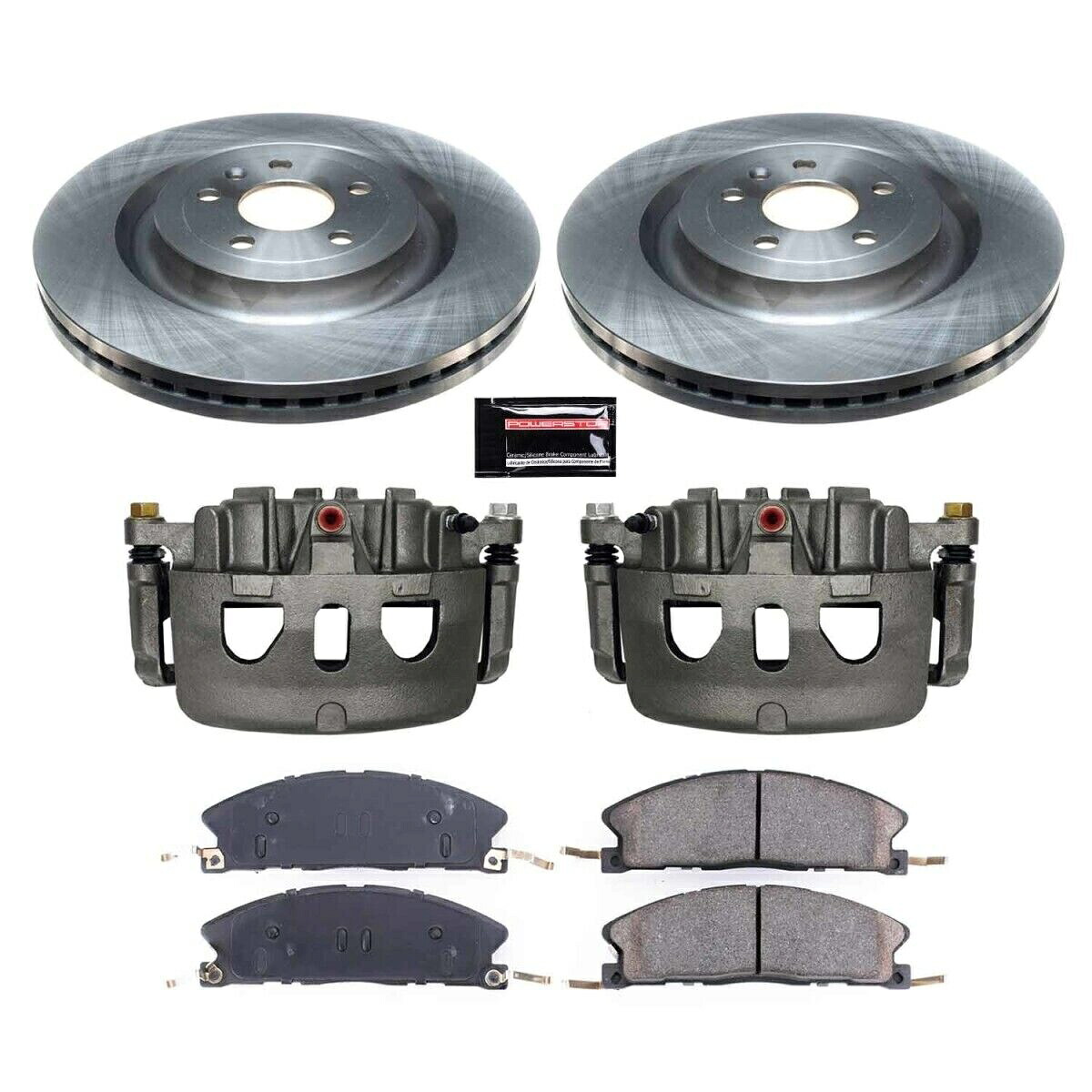 brake disc rotor KCOE6374 PowerStop 2ホイールセットブレーキディスクとキャリパーキットのフロントフォード KCOE6374 Powerstop 2-Wheel Set Brake Disc and Caliper Kits Front New for Ford【並行輸入品】