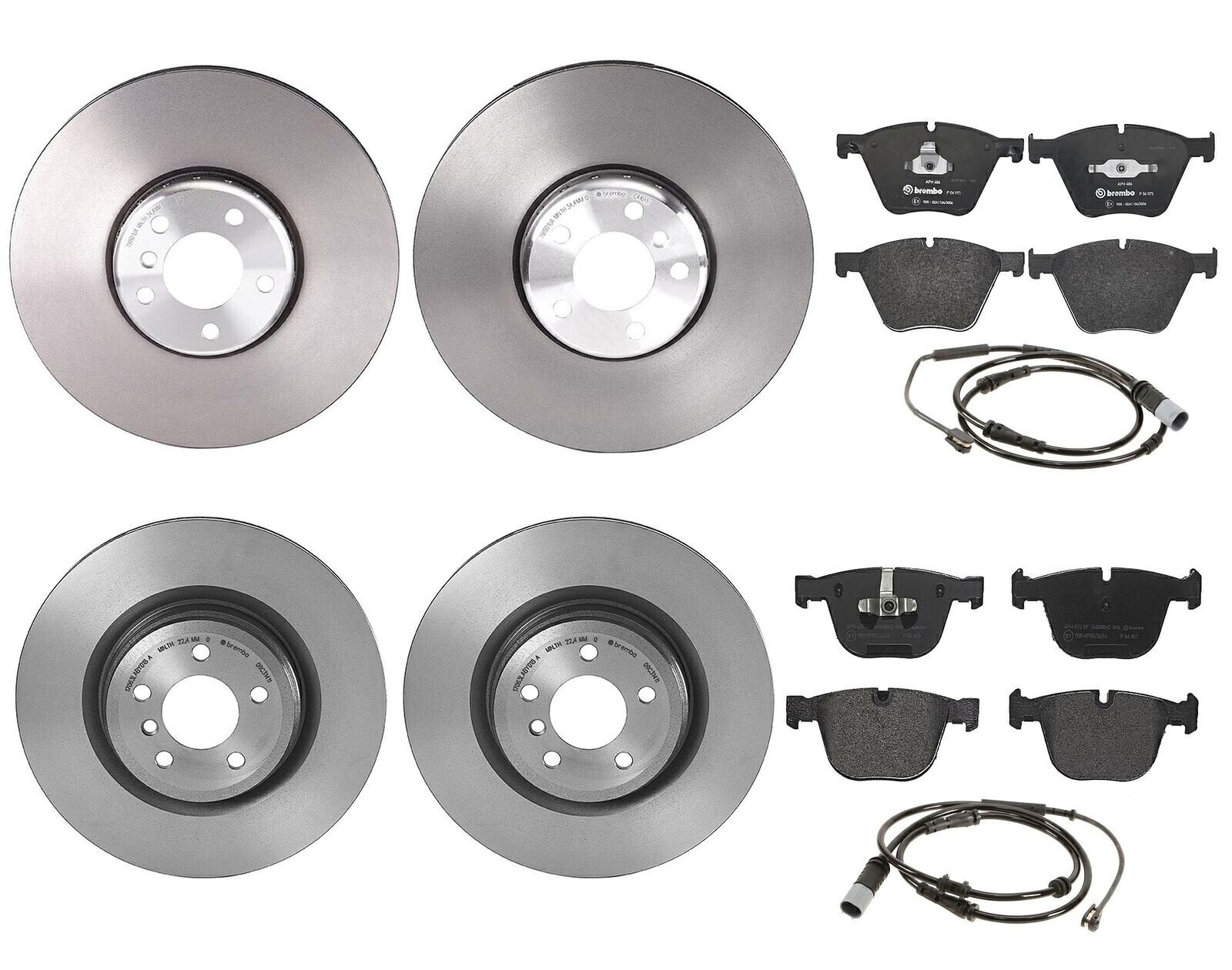 brake disc rotor BREMBOフロントおよびリアブレーキキットローメットパッドセンサーディスクローターBMW F01 F02 Brembo Front and Rear Brake Kit Low-Met Pads Sensors Disc Rotors For BMW F01 F02【並行輸入品】