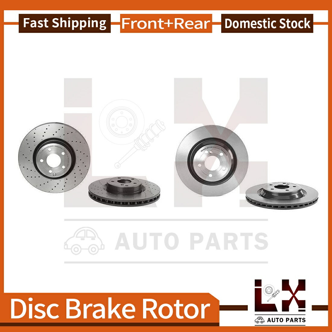 brake disc rotor メルセデスベンツSL400 2015-2016用のフロント＆リアブレンボコーティングOEブレーキローターセット Front & Rear Brembo Coated OE Brake Rotors Set For Mercedes-Benz SL400 2015-2016【並行輸入品】