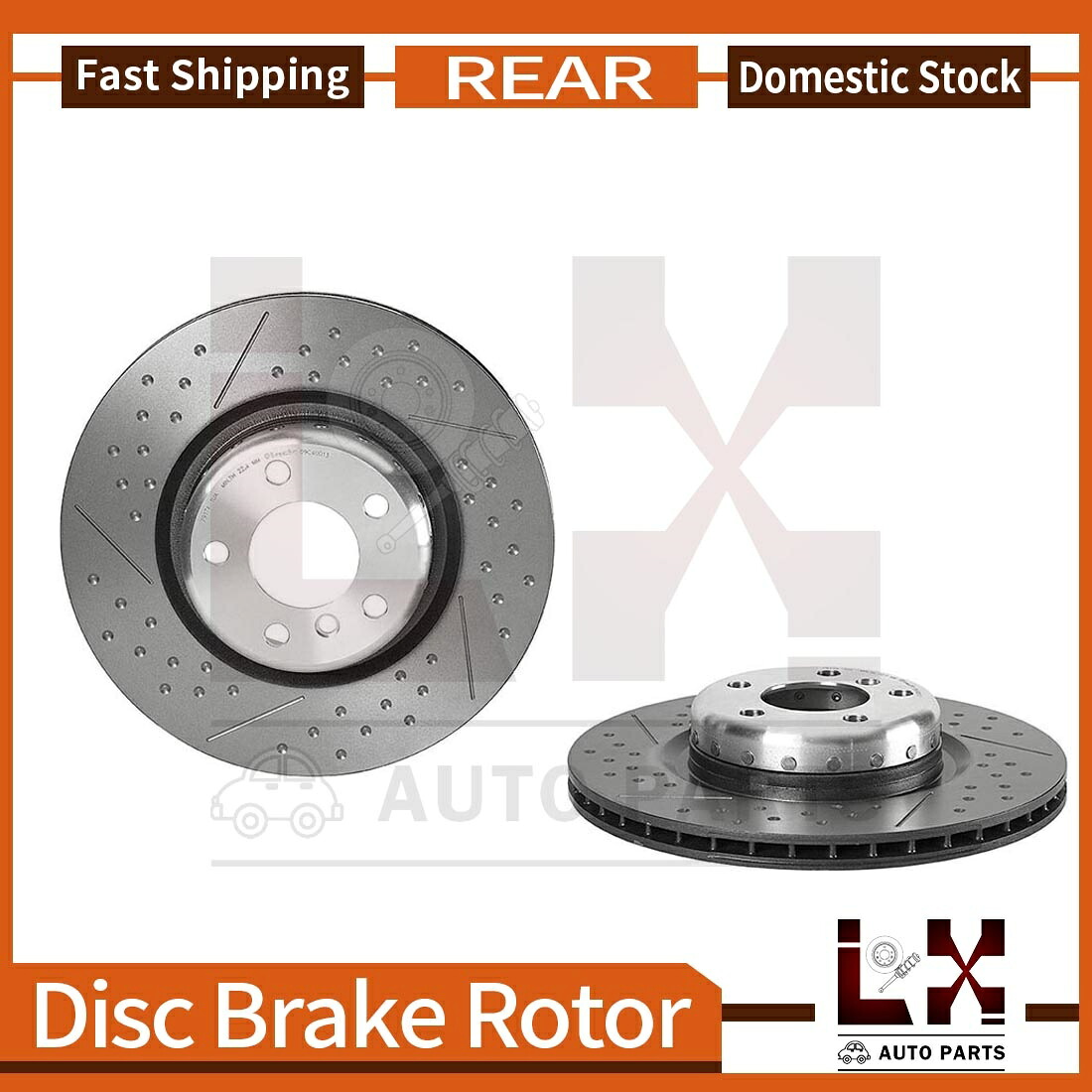 brake disc rotor リアOE同等のブレンボ高性能ブレーキローター2015 BMW 328iにセット Rear OE Equivalent Brembo High Performance Brake Rotors Set For 2015 BMW 328i【並行輸入品】