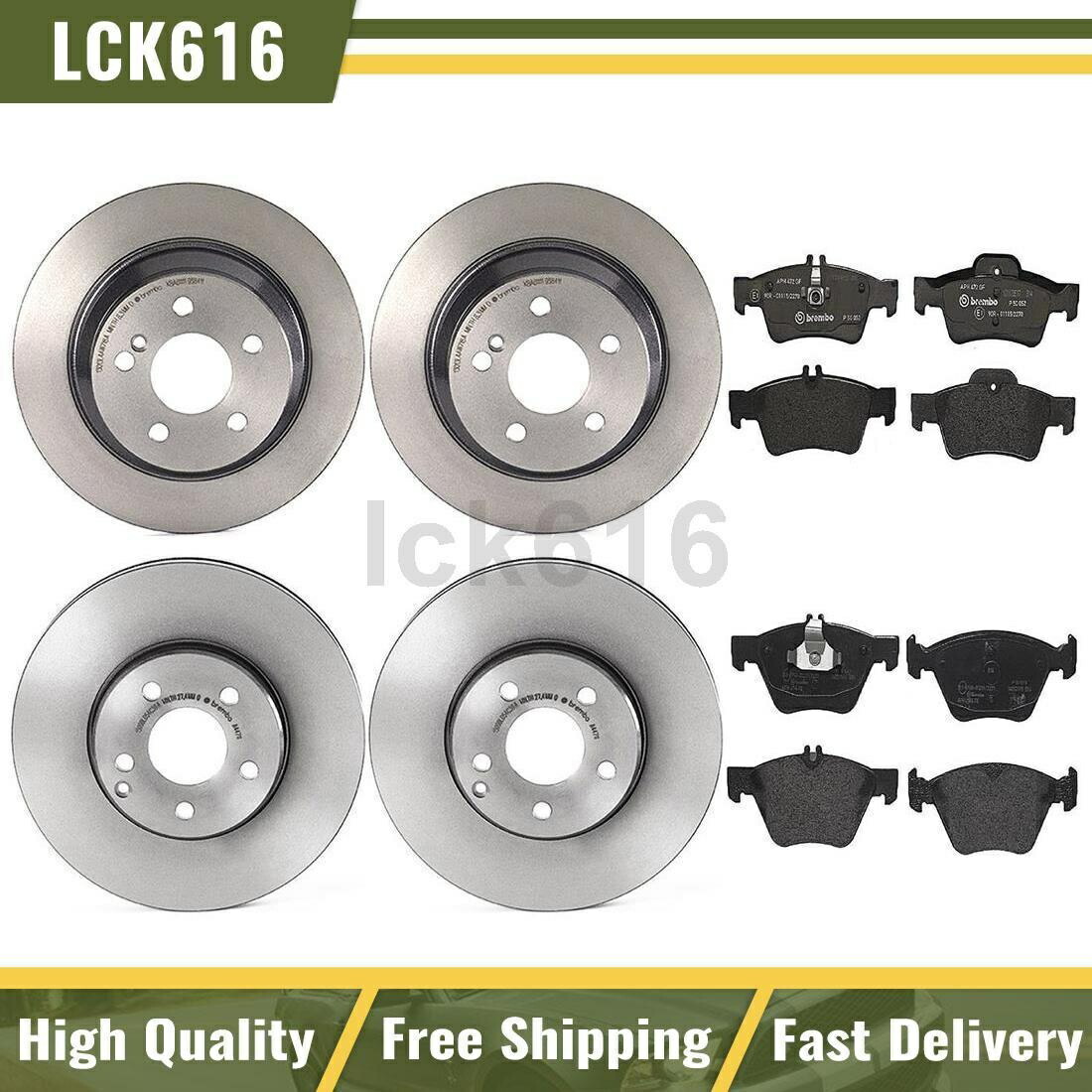 brake disc rotor 2004年から2005年のメルセデスベンツE320のブレンボブレーキパッドとローターフロントリア Brembo brake pads and rotors Front Rear For 2004-2005 Mercedes-Benz E320【並行輸入品】