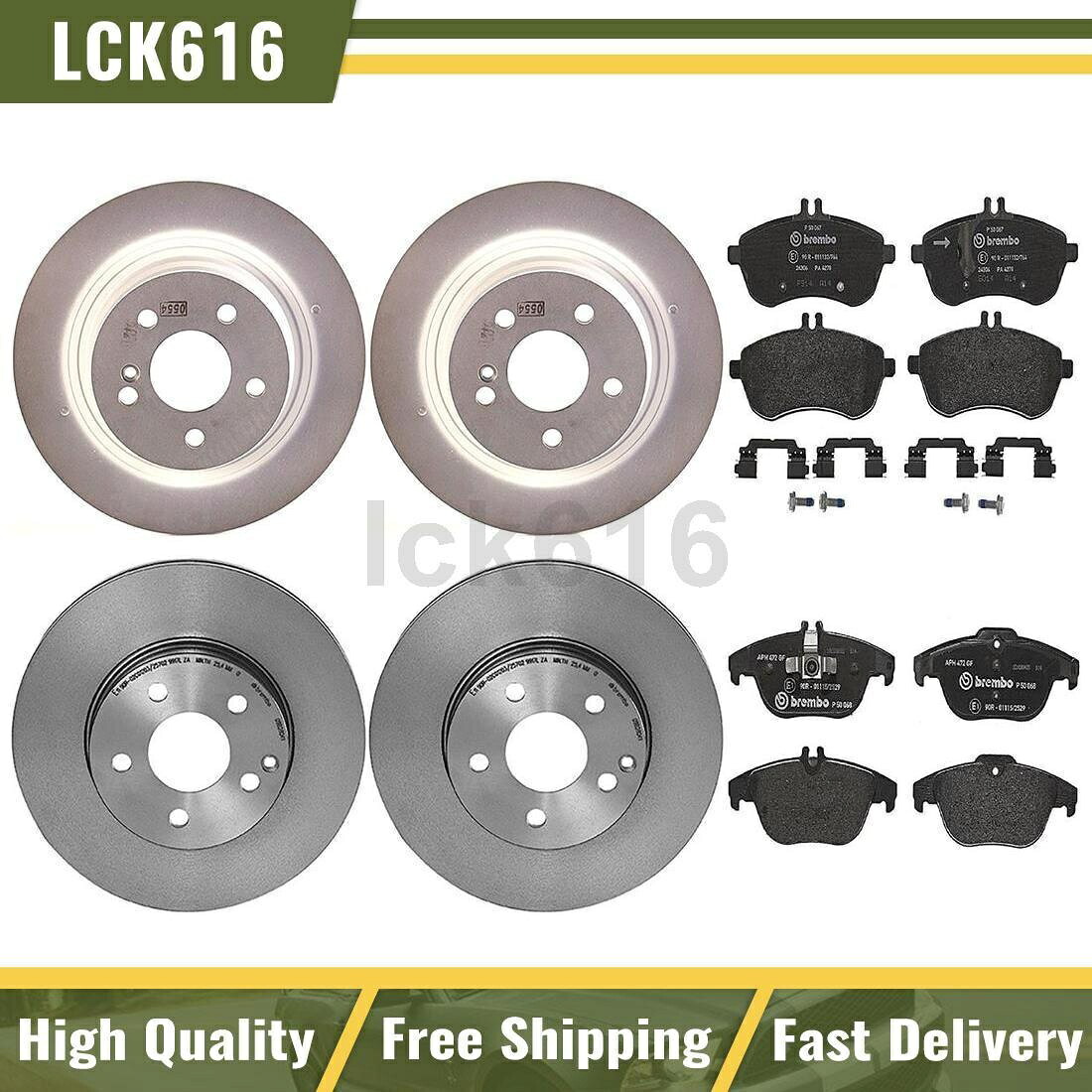 brake disc rotor 2012年から2014年のメルセデスベンツC250のブレンボブレーキパッドとローターフロントリア Brembo brake pads and rotors Front Rear For 2012-2014 Mercedes-Benz C250【並行輸入品】|Us Custom Parts Shop USDM