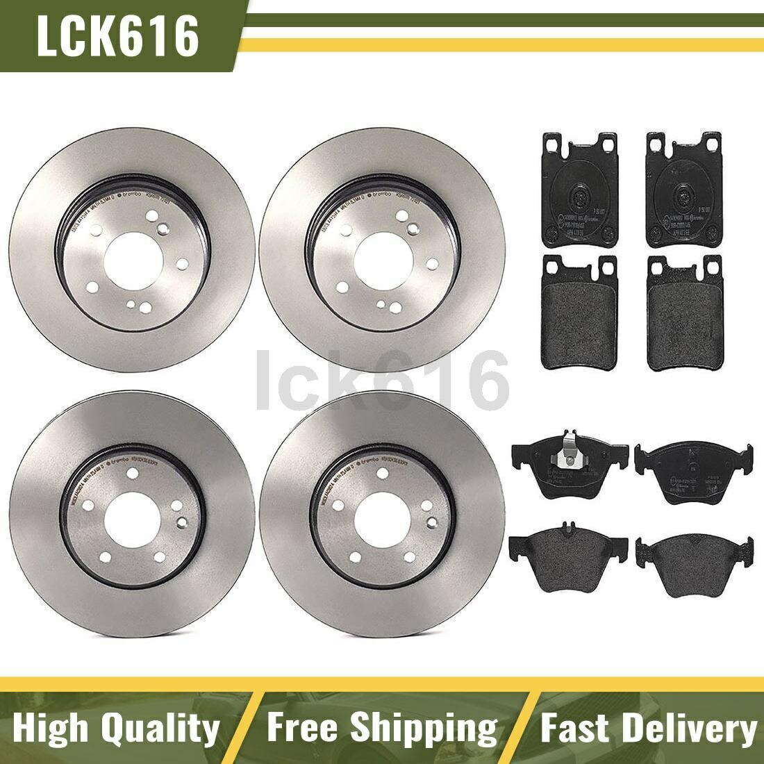 brake disc rotor 1998年から1999年のメルセデスベンツCLK320のブレンボブレーキパッドとローターフロントリア Brembo brake pads and rotors Front Rear For 1998-1999 Mercedes-Benz CLK320【並行輸入品】