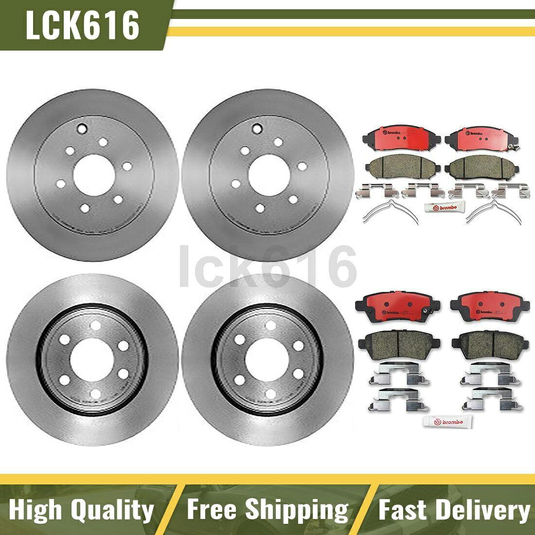 brake disc rotor 2005年から2011年の日産パスファインダーのブレンボブレーキパッドとローターフロントリア Brembo brake pads and rotors Front Rear For 2005-2011 Nissan Pathfinder【並行輸入品】